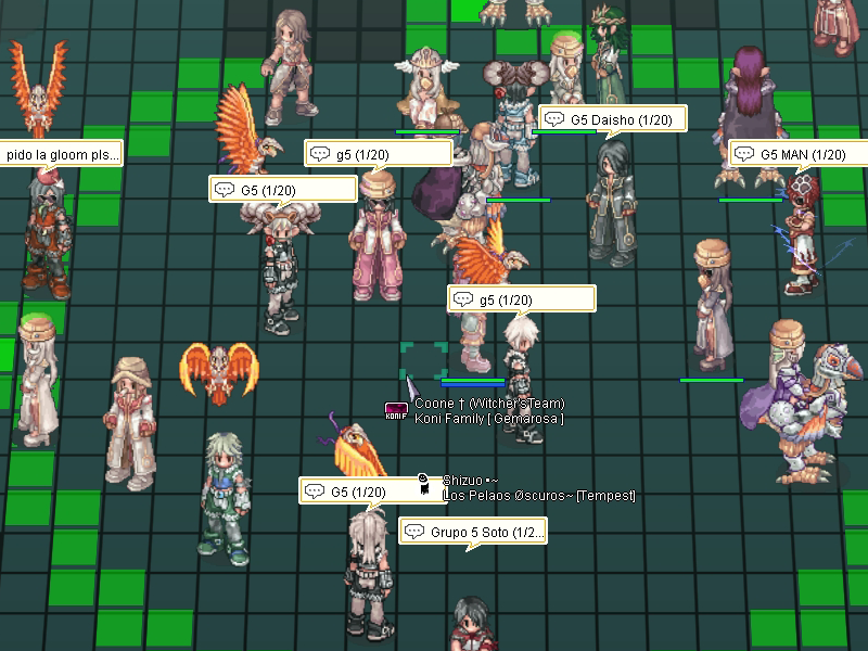 El mapa de instancia de Baphomet Quest con los participantes del evento